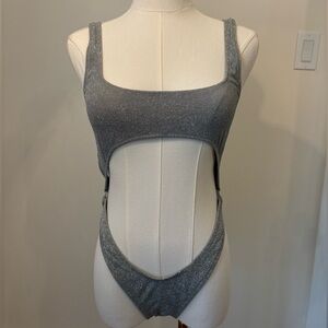 SKIMS Glittering Silver Bathing Suit